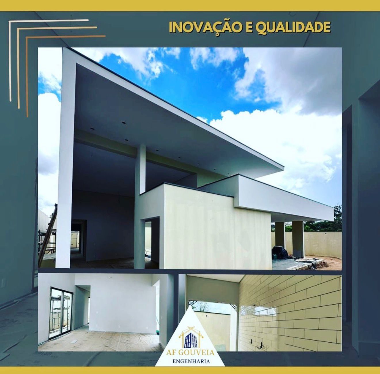 Residência contemporânea em execução